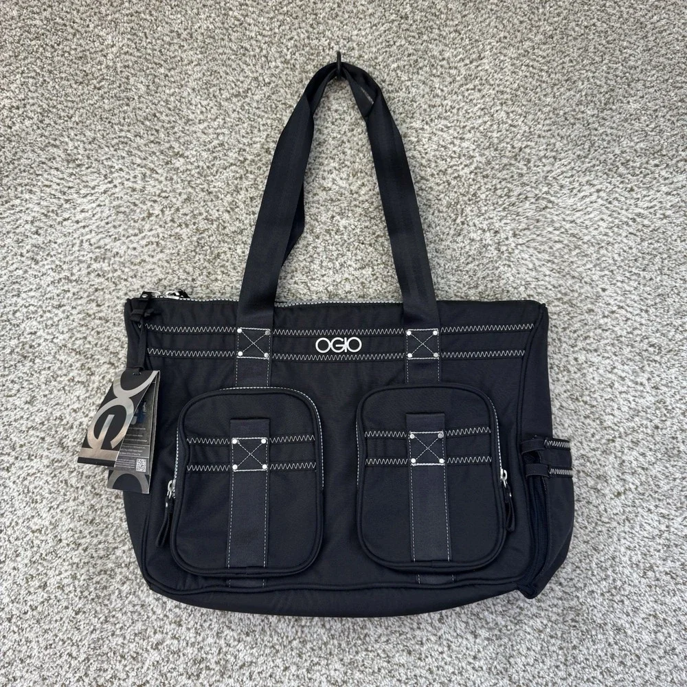 NEW OGIO Lisbon‎ Messenger Travel Work Bag Womens Black Inner And Outer Pockets